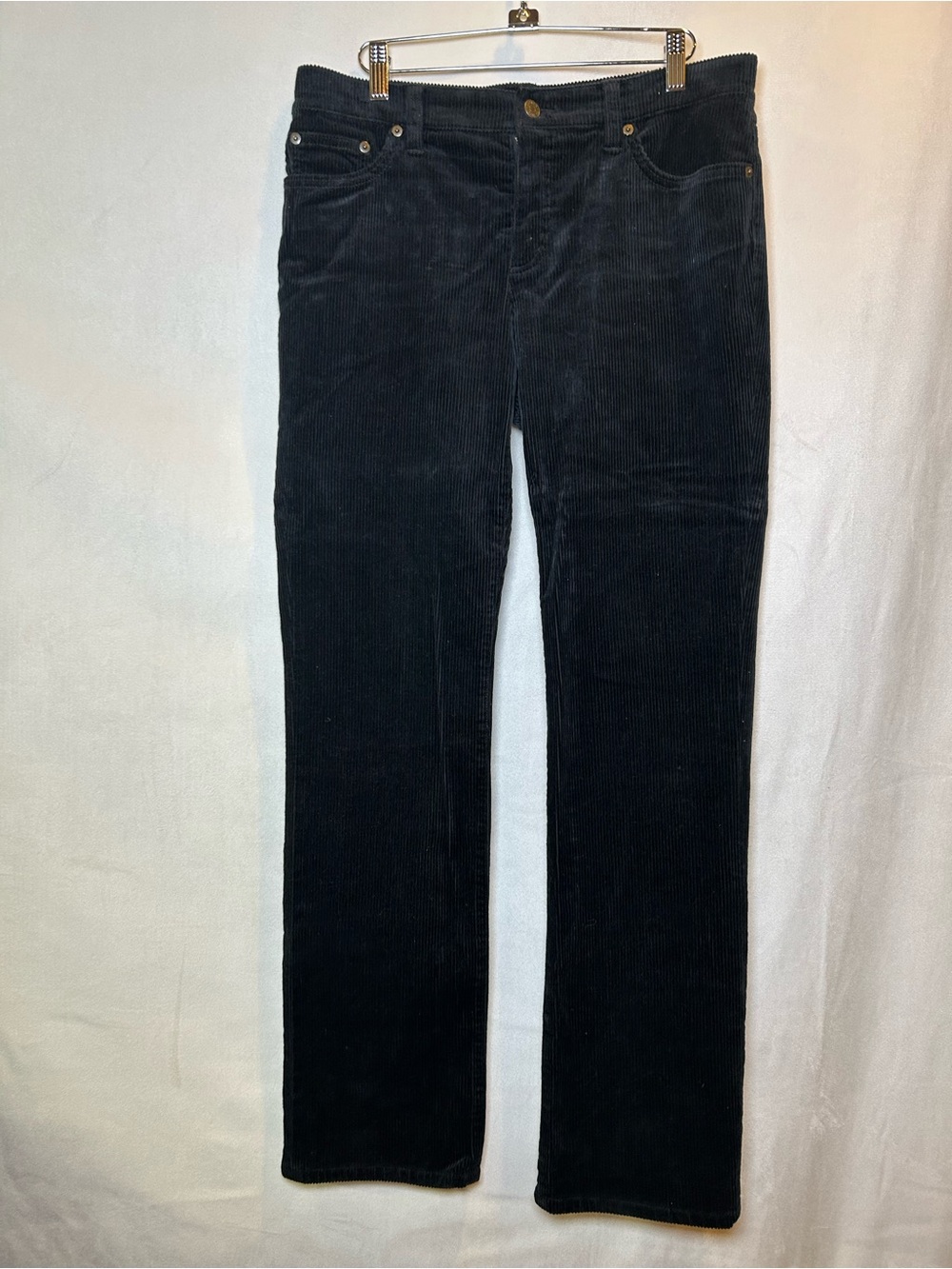 Lauren Jeans Co Ralph Lauren LRL Black Corduroy Classic Straight Leg Pants Sz 8